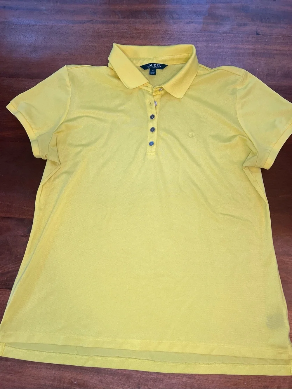 Ralph Lauren Polo Women's XL Yellow Short Sleeve Collared Shirt